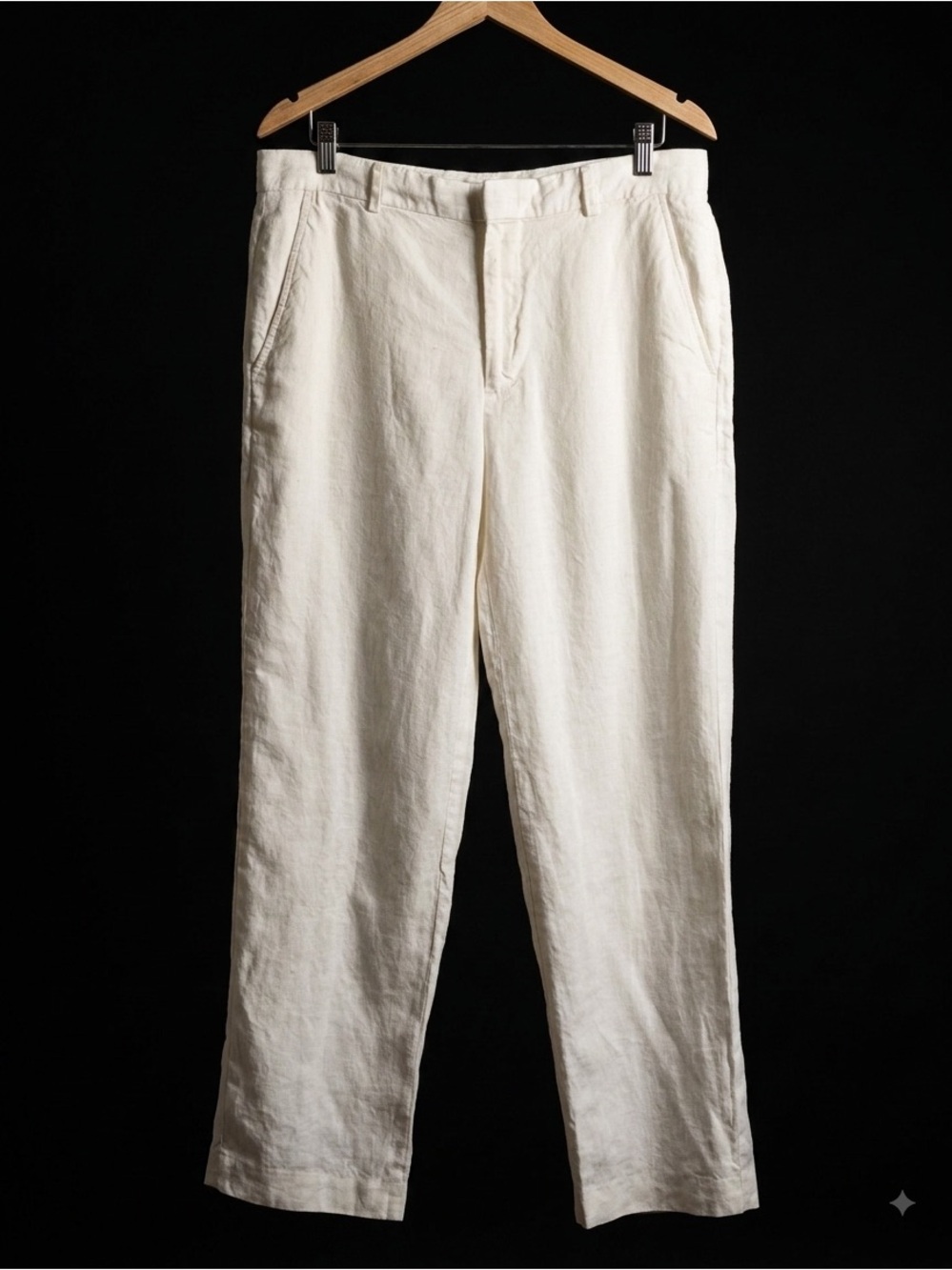 Banana Republic Straight Fit Linen Pants 33x30 Ivory White 100% Linen Resort